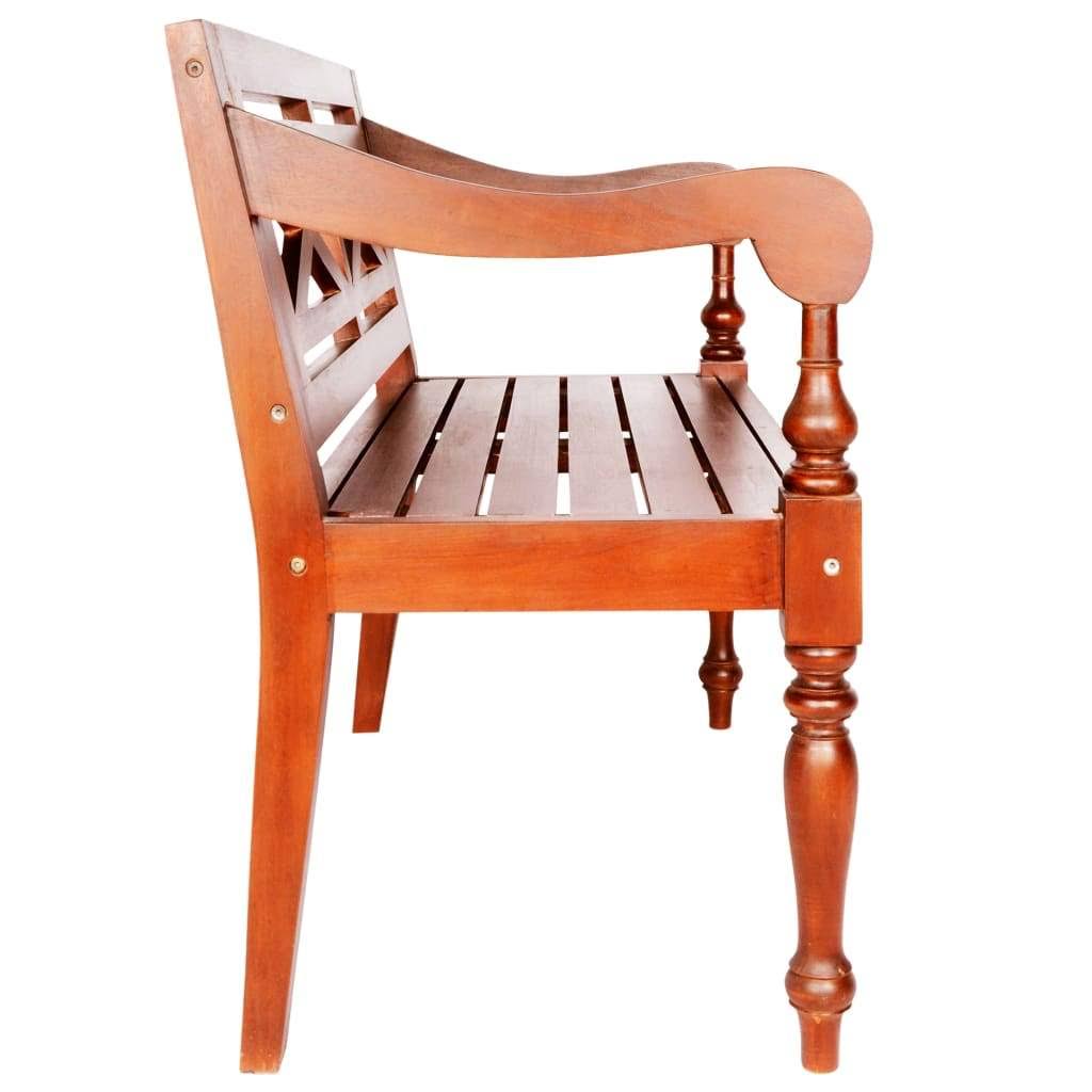 Solid Mahogany Wood White Bench K439350
