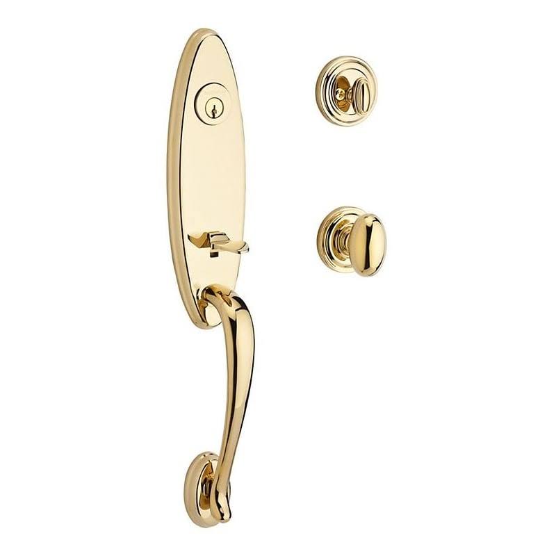 Polished Brass Single Cylinder Keyed Entry Handleset F5396
