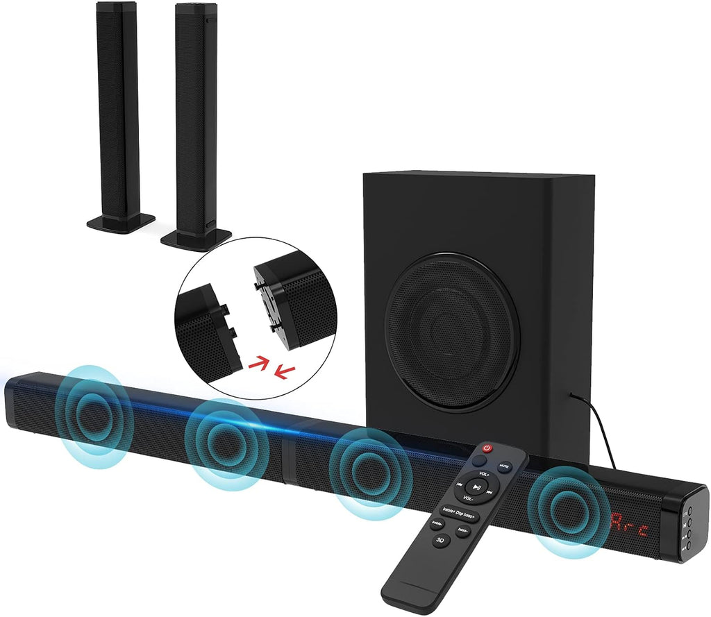 2.1 CH Sound Bar with Subwoofer 240W 3D Surround Sound Home Theater Audio System E3728