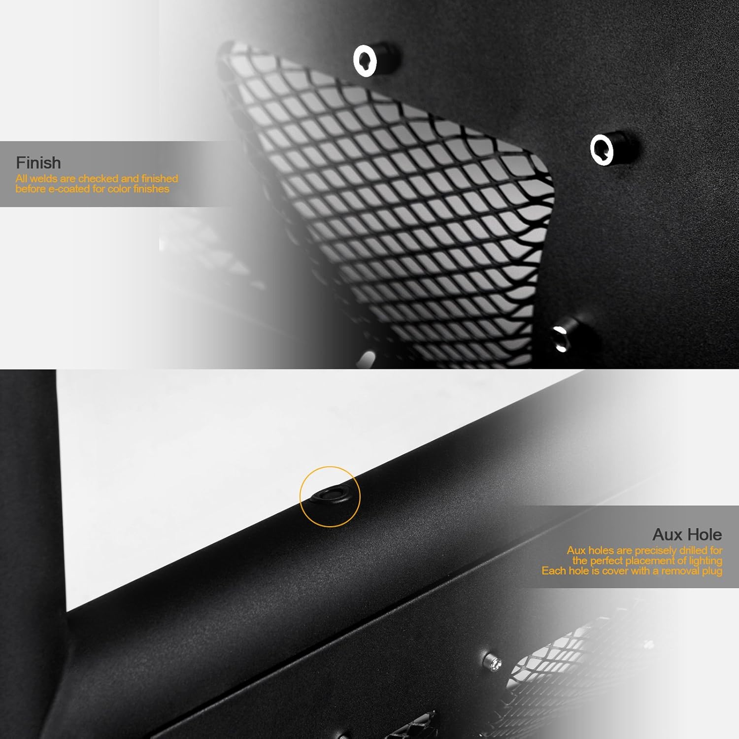 Matte Black Studded Mesh Bull Bar K66208