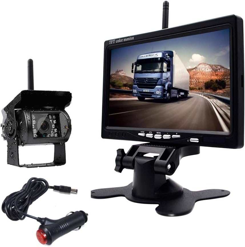 2pcs Wireless Vehicle Backup Cameras Plus 7 Monitor Parking Assistance System X3232