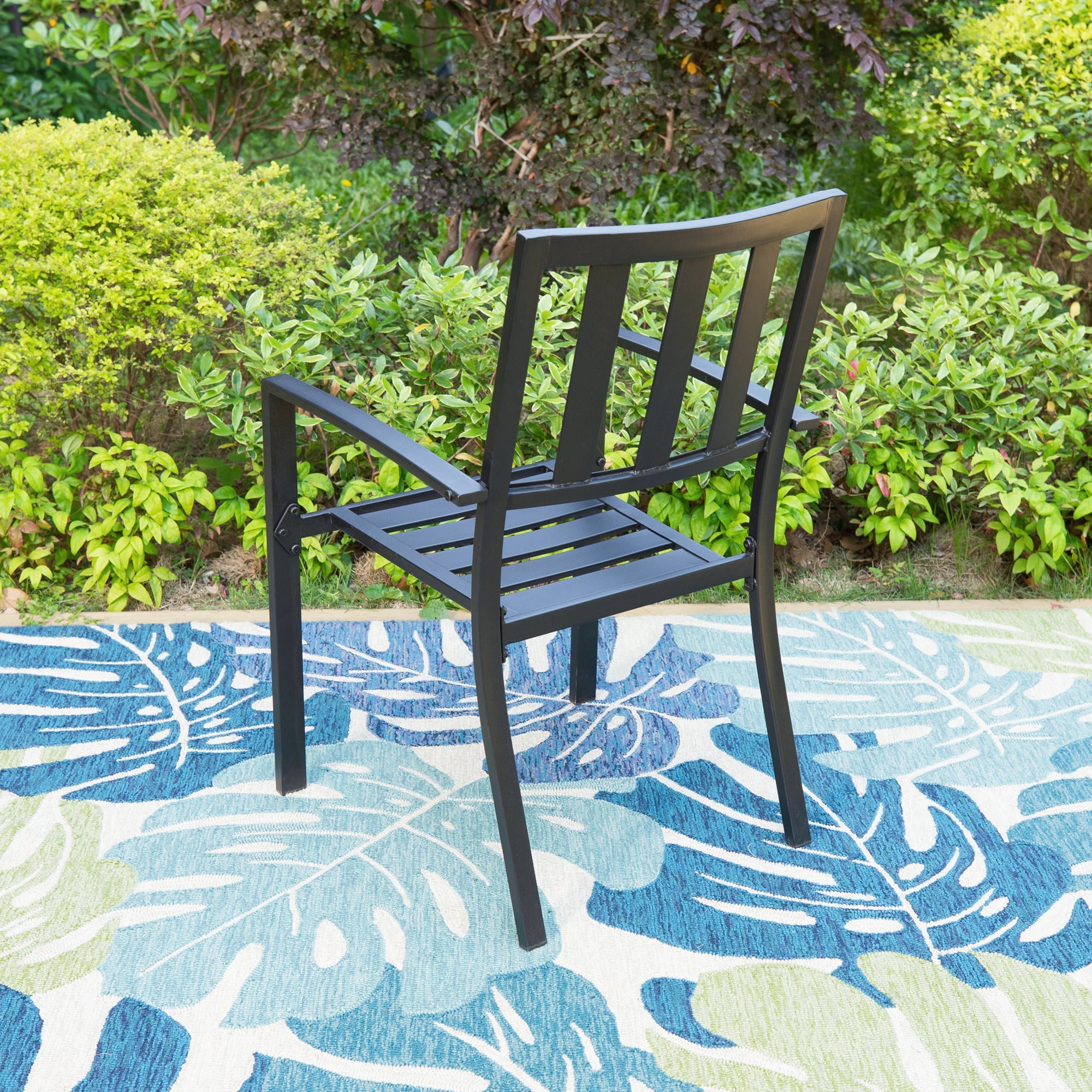 Black Metal Patio Dining Chairs, Set of 2 K166591