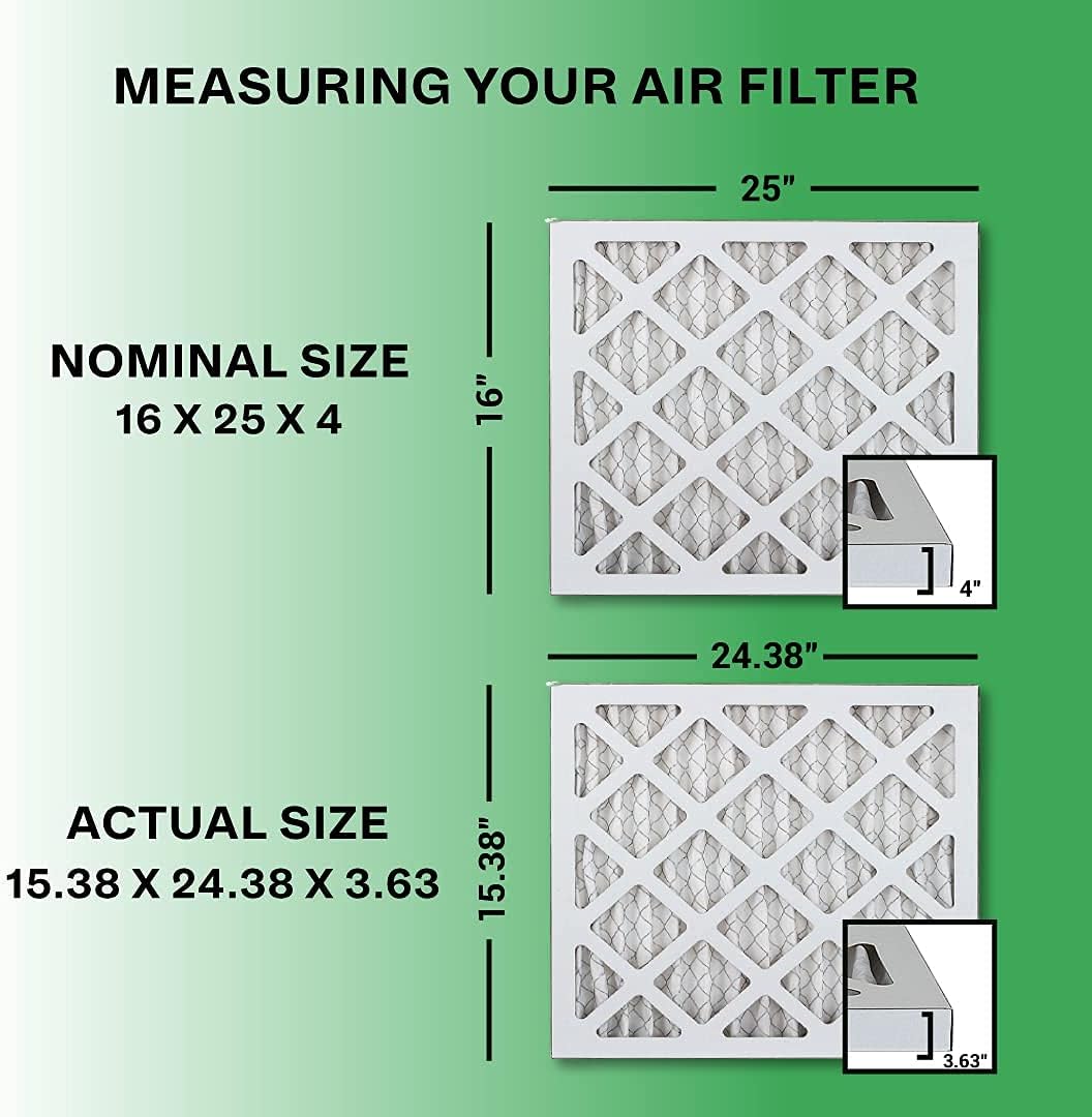 16x25x4 MERV 11 Pleated HVAC AC Furnace Filters (4-Pack) C264225