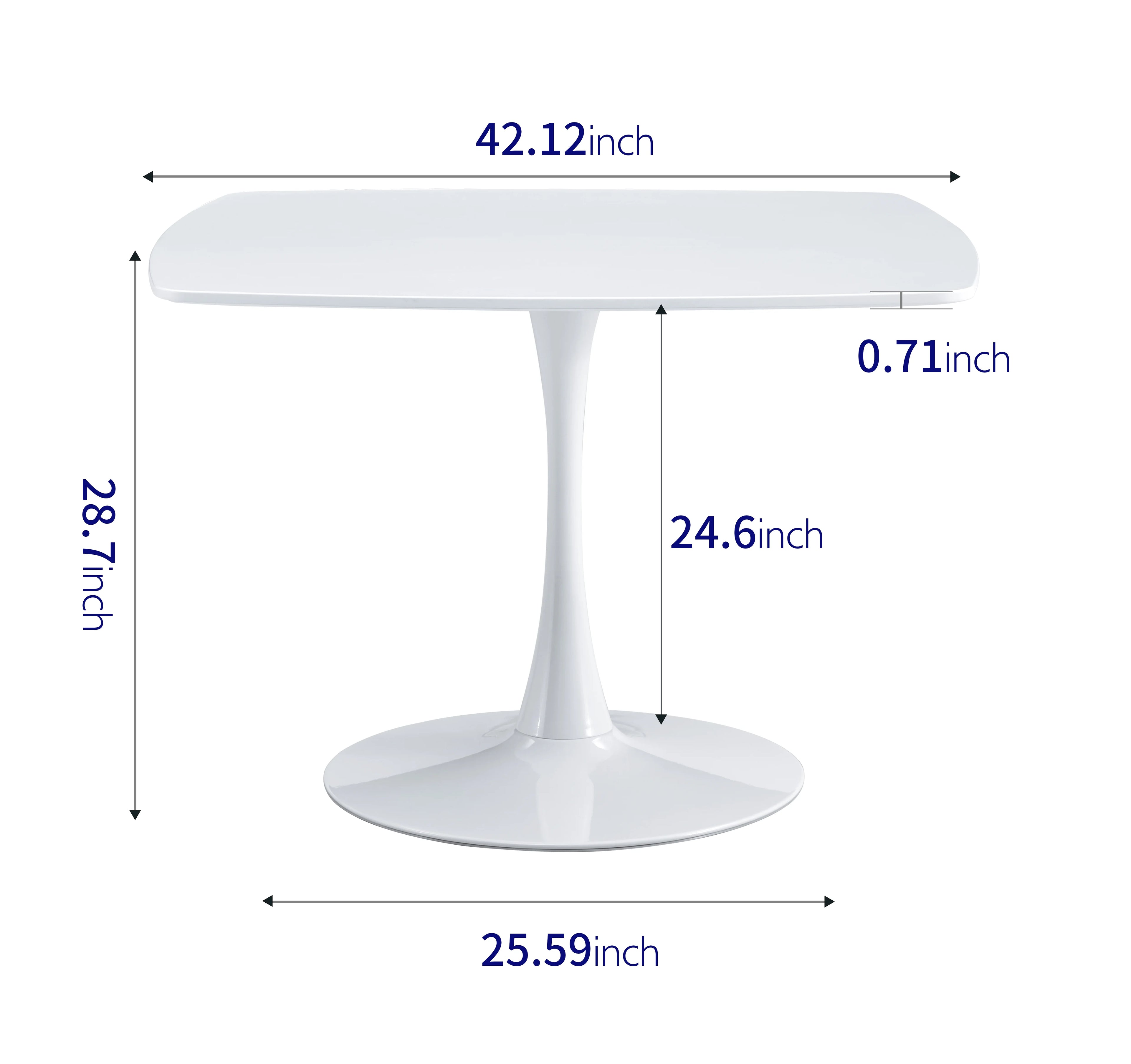 White Mid-century Round MDF Pedestal Dining Table P710268