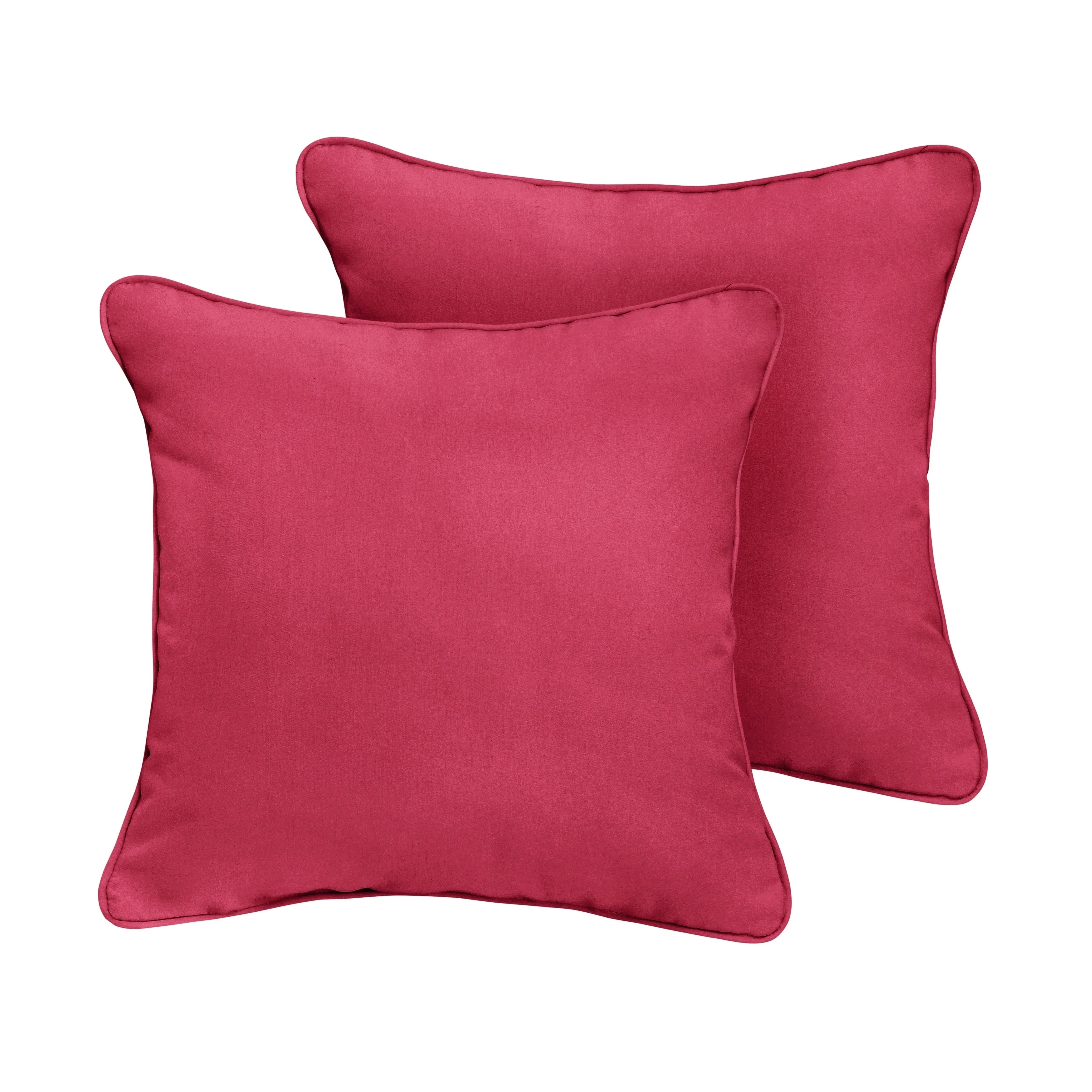 Hot Pink Corded Square Pillows Set of 2 T527