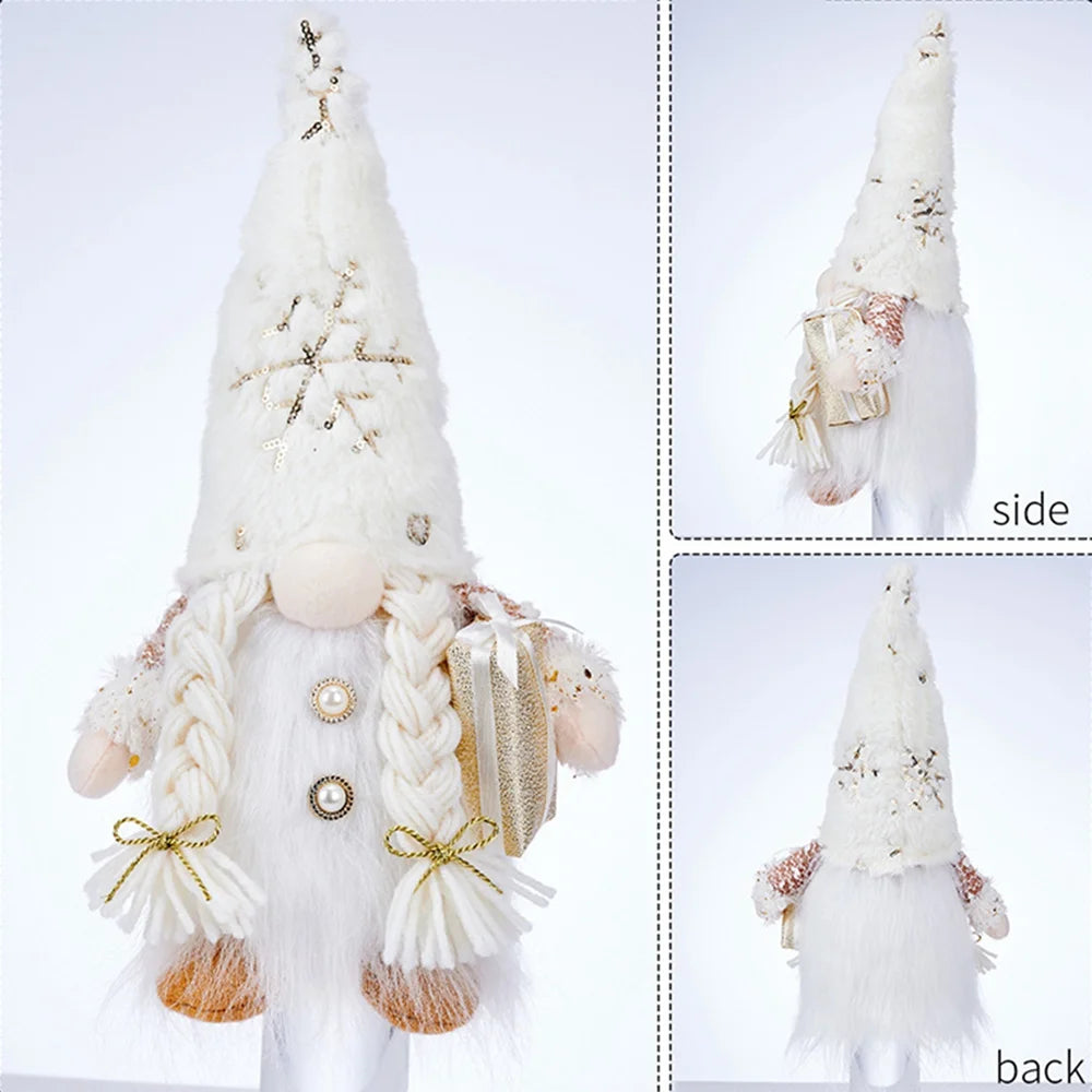 2pcs Christmas Gnome Plush Doll with Lights LED Glowing Ornaments O856190