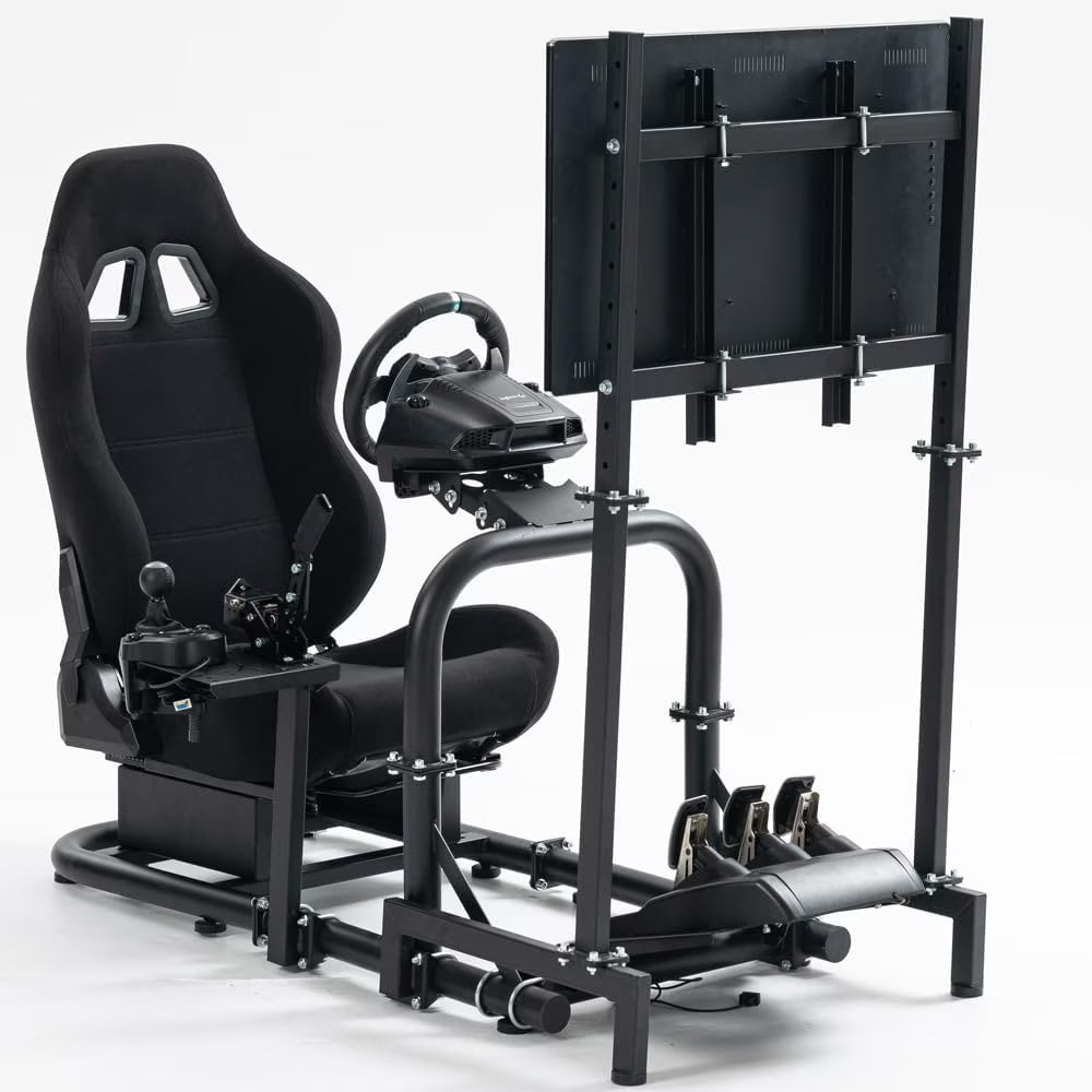 Racing Simulator Cockpit with Seat and Monitor Mount T812415