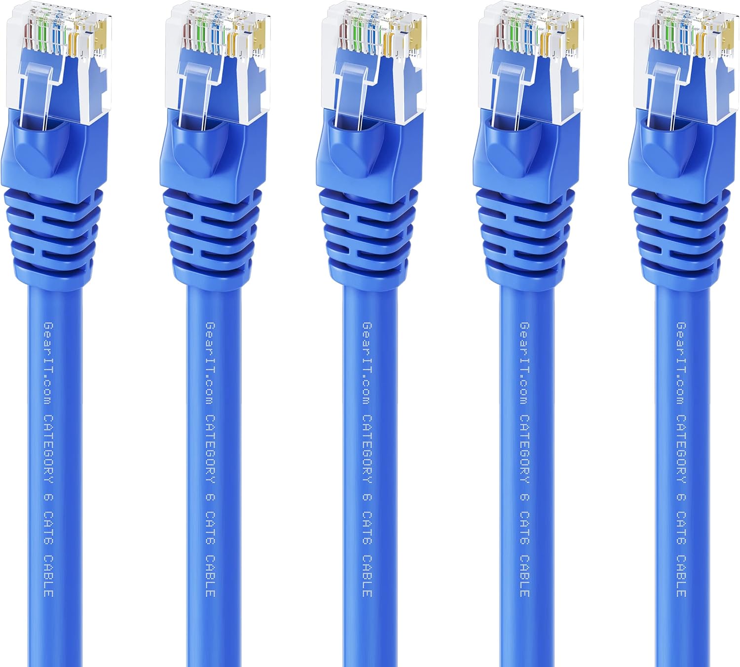 Cat 6 Ethernet Cable 100 ft (5-Pack) Blue O74965