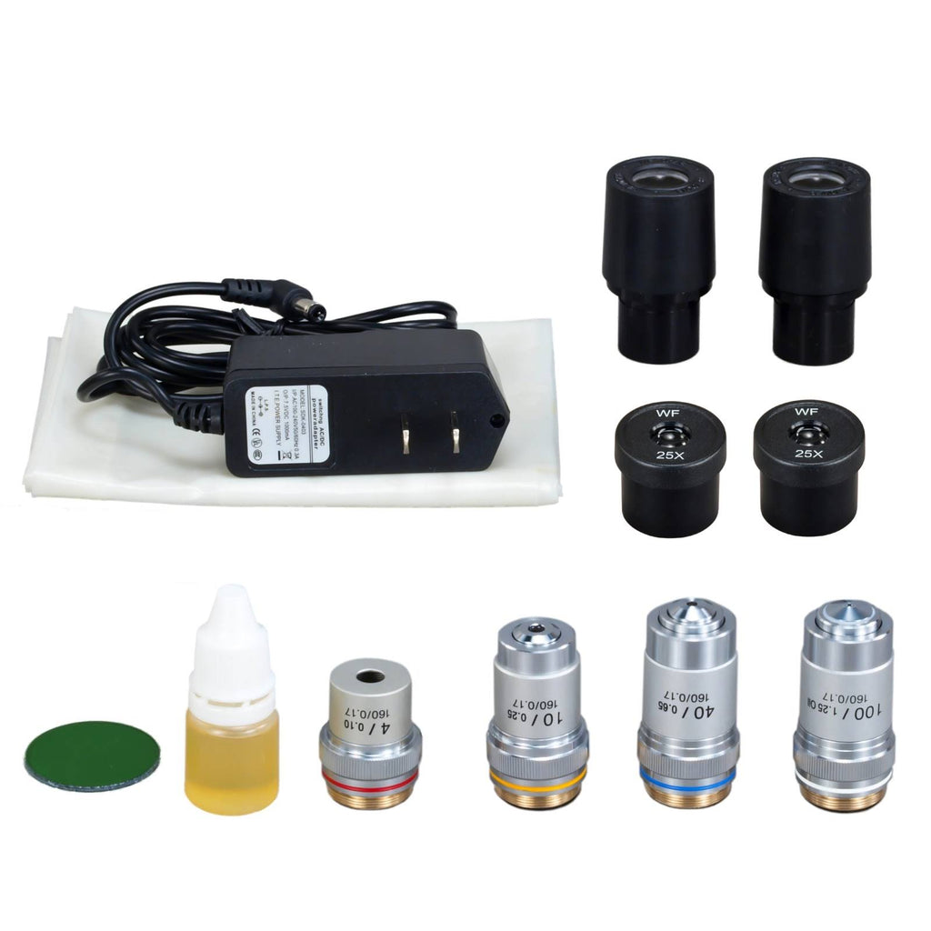 40X-2500X Trinocular Compound Microscope with USB Camera and Mechanical Stage Z743504