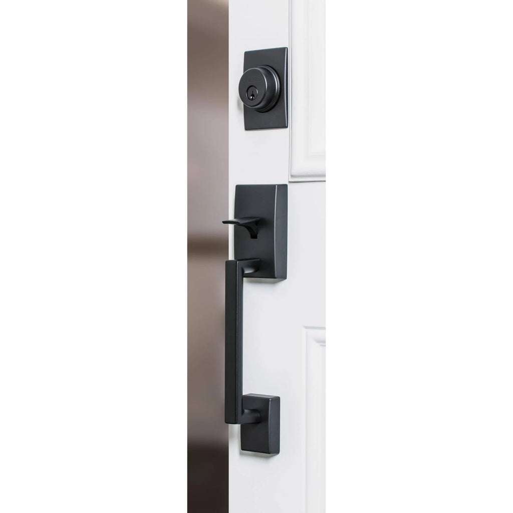 Satin Chrome Single Cylinder Exterior Entrance Handleset D10234