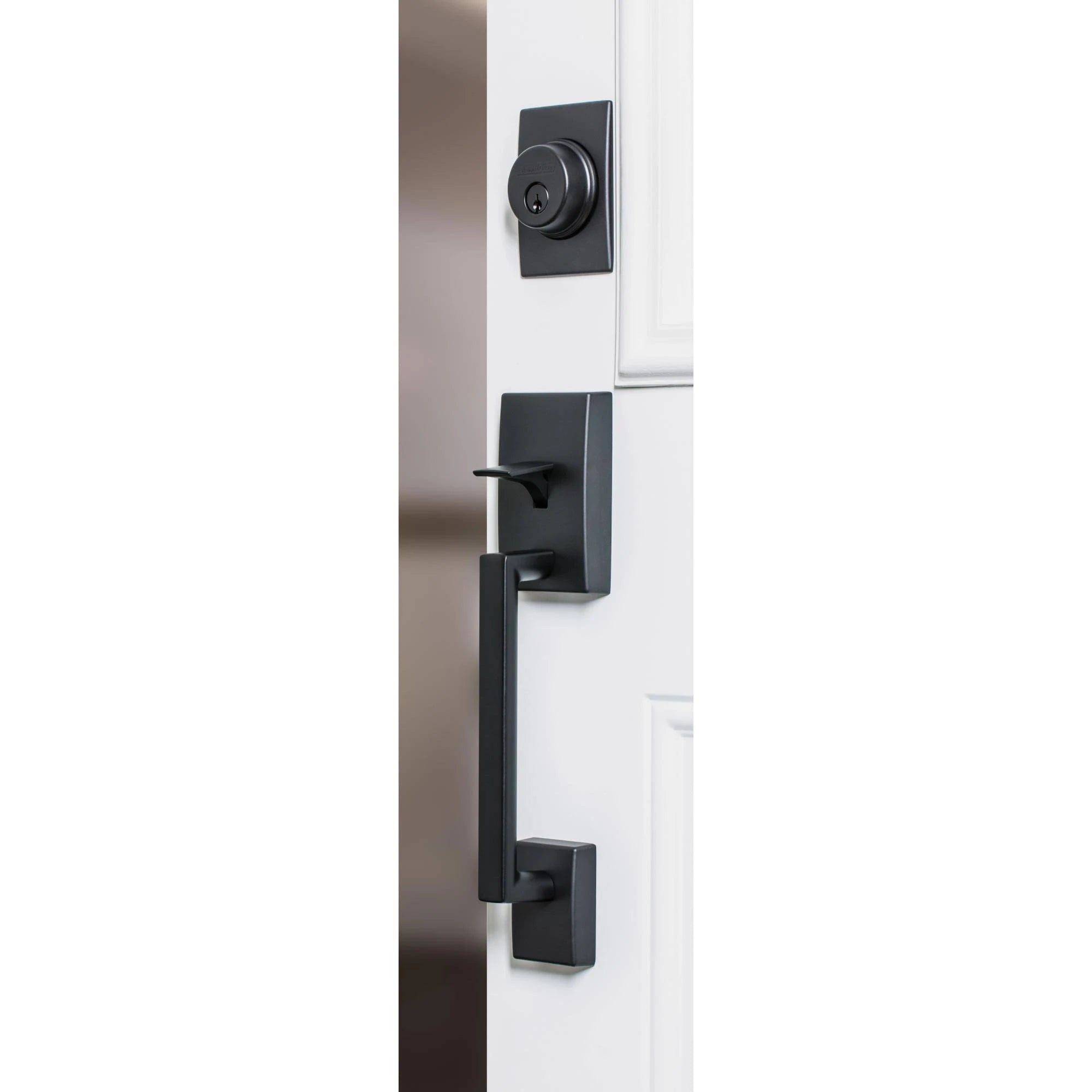 Satin Chrome Single Cylinder Exterior Entrance Handleset D10234