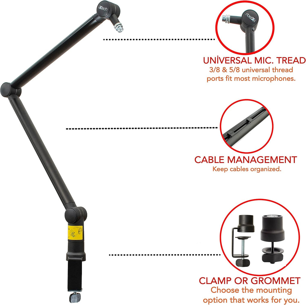 Adjustable 360° Rotatable Stainless Steel Microphone Arm, Pack of 2 L408