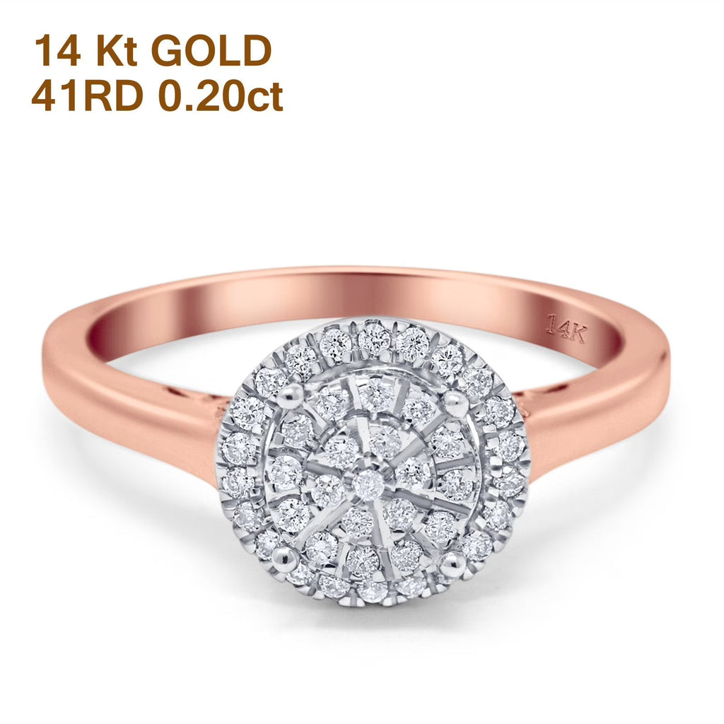 14K Rose Gold Diamond Engagement Ring Size 5 G61333