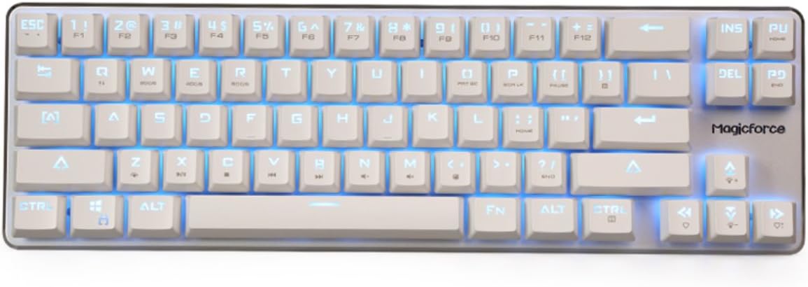 68-Key White Mechanical Gaming Keyboard N36888