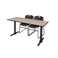 72x22 x 24x22 Training Table with 2 Stack Chairs D8155