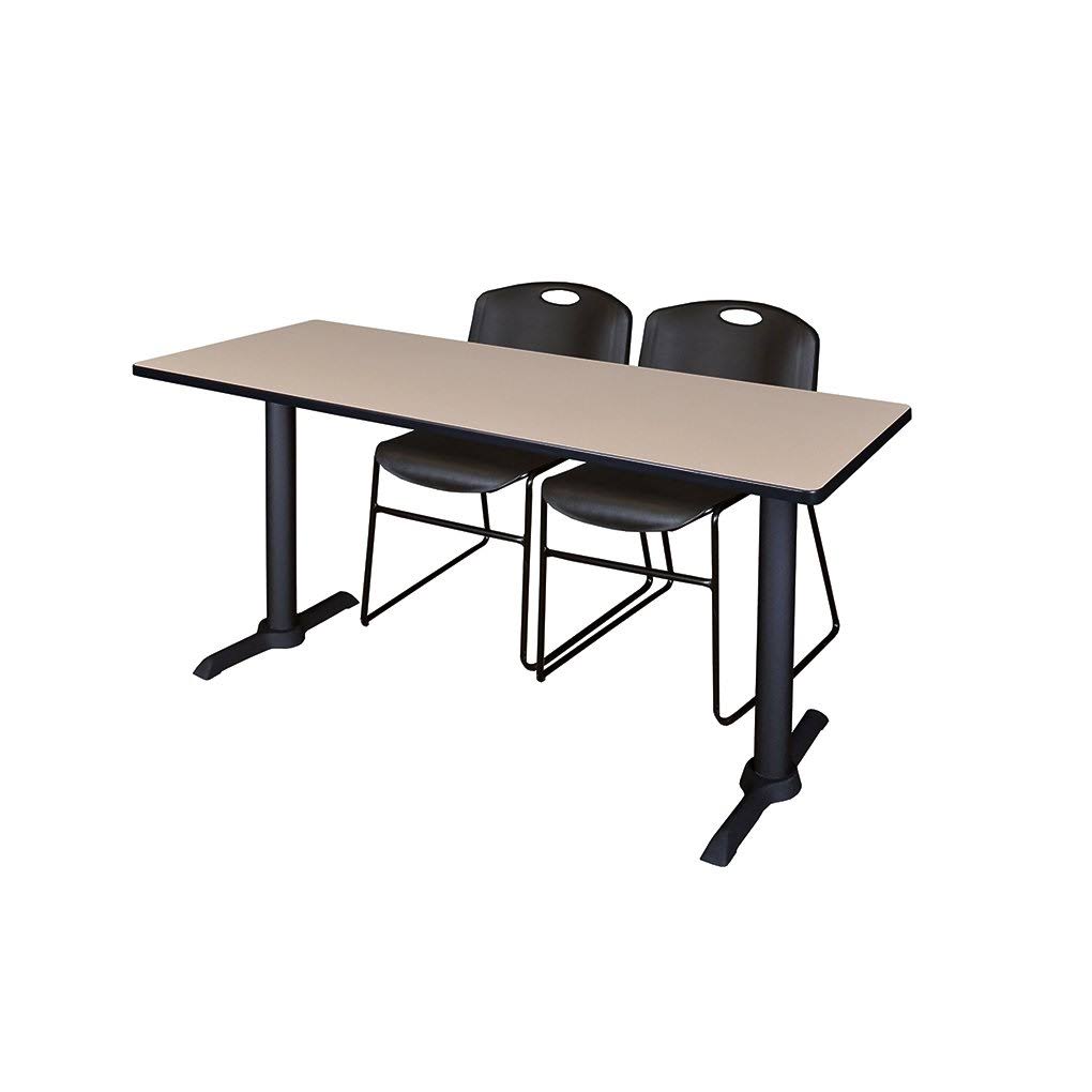 72x22 x 24x22 Training Table with 2 Stack Chairs D8155