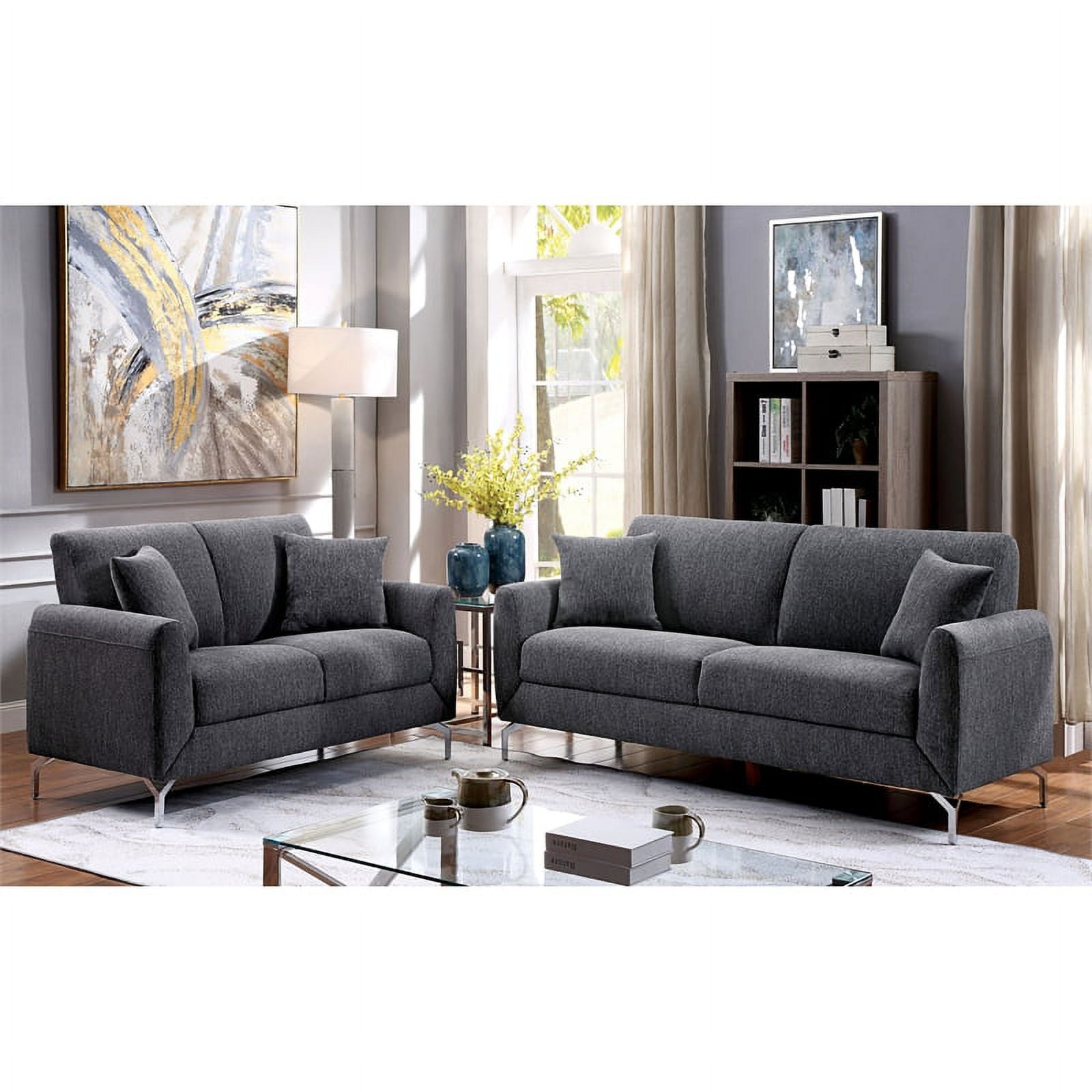Gray Fabric 3-Piece Sofa Set P29761