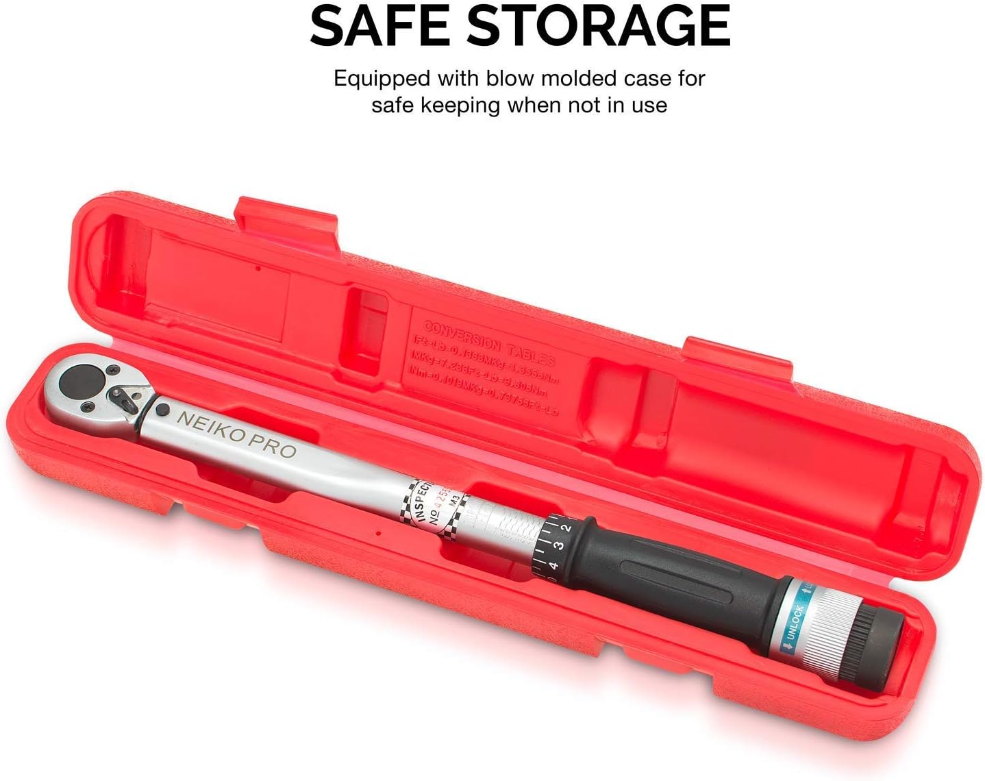 3/8" Drive Adjustable Click Torque Wrench, 15-80 Foot-Pound, Chrome Vanadium Steel, 14" Length, Pack of 2 Z9854