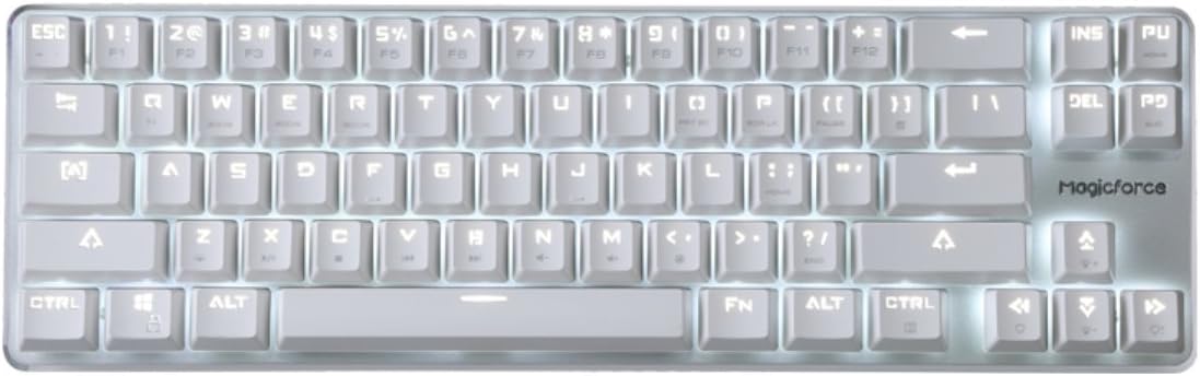 68-Key White Mechanical Gaming Keyboard N36888
