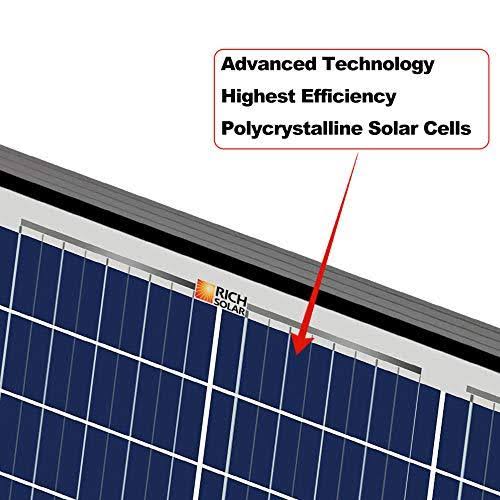 2 Pieces 100 Watt 12 Volt Polycrystalline Solar Panel Black Frame M322
