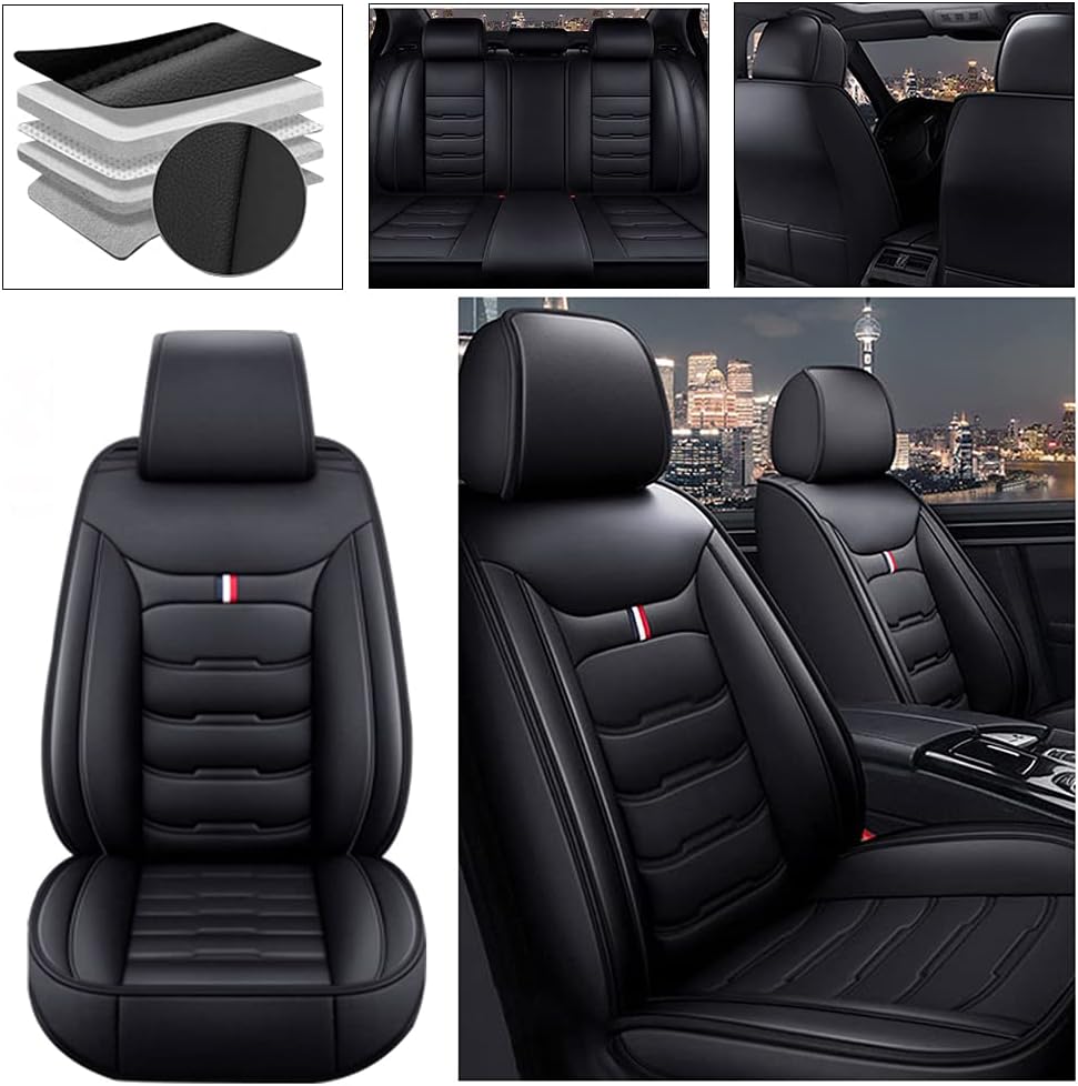 Beige PU Leather Car Seat Covers for Kona 2016-2022 Front Rear 5 Seats Y3059