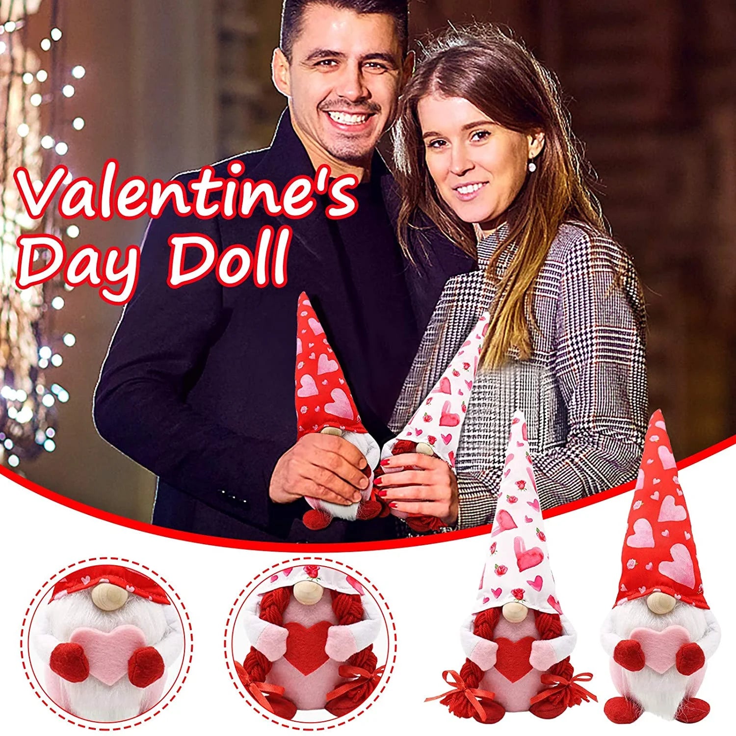Valentine's Day Gnomes Plush Decorations A5448