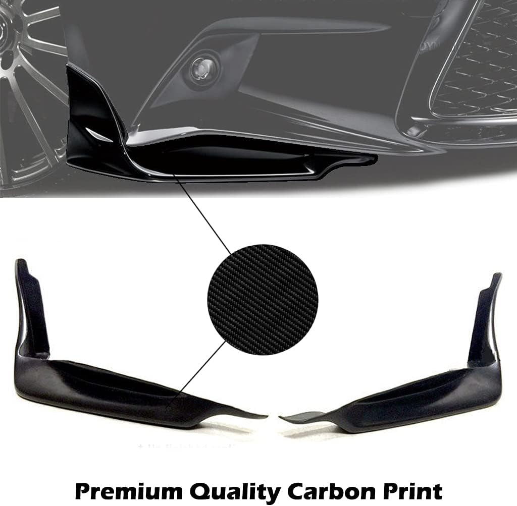 Carbon Print Front Bumper Lip Unpainted Matte Black Q23216