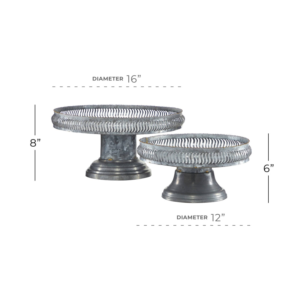 Round Gold Metal Set of 2 Cake Stand E884