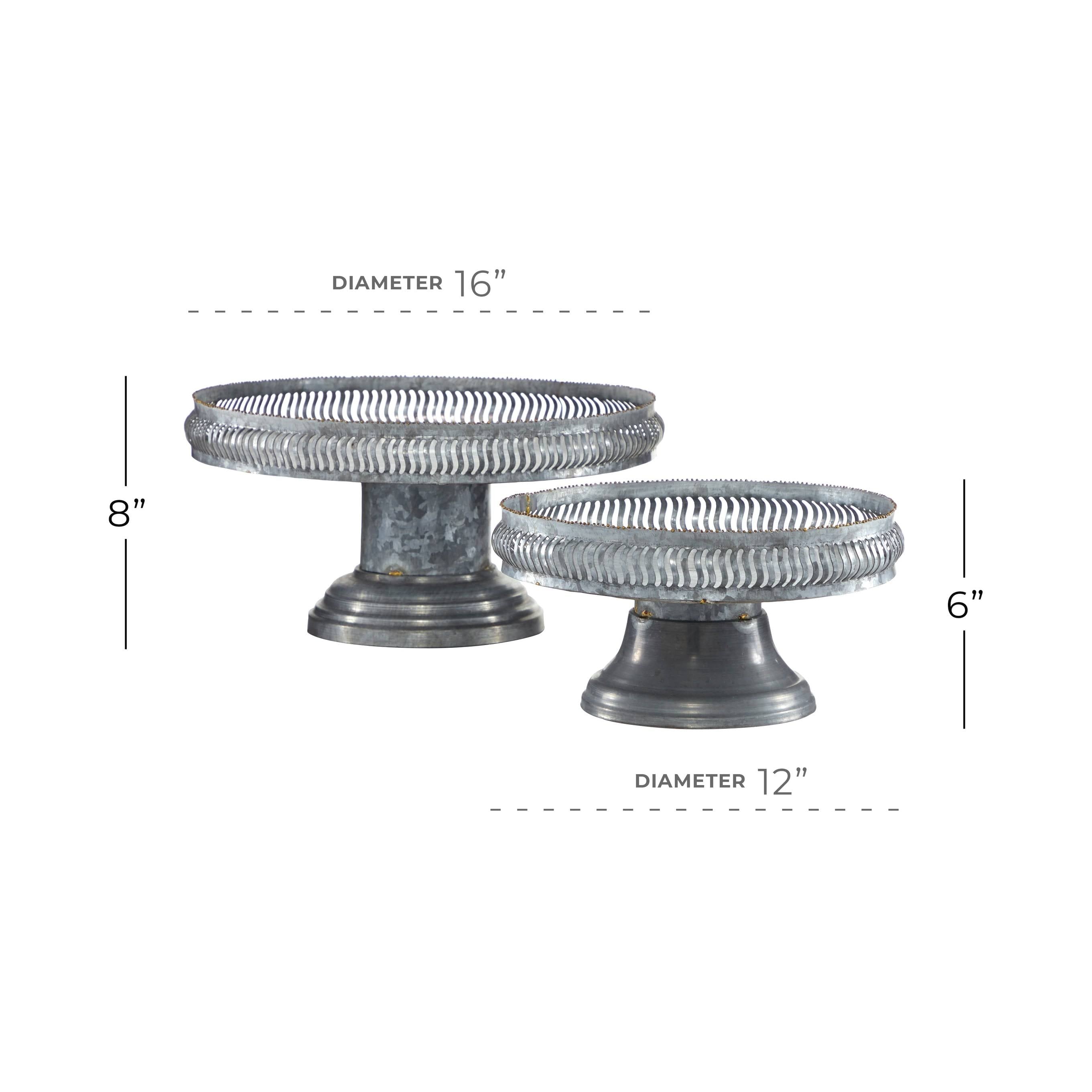 Round Gold Metal Set of 2 Cake Stand E884
