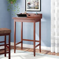 Brown Writing Desk with Hutch H65403