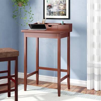 Brown Writing Desk with Hutch H65403
