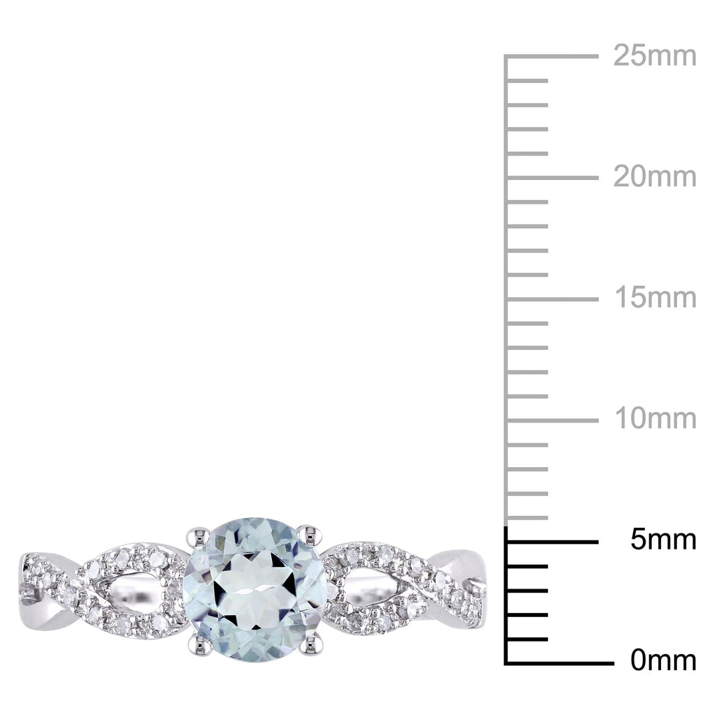 10kt White Gold Aquamarine Diamond Engagement Ring M794386