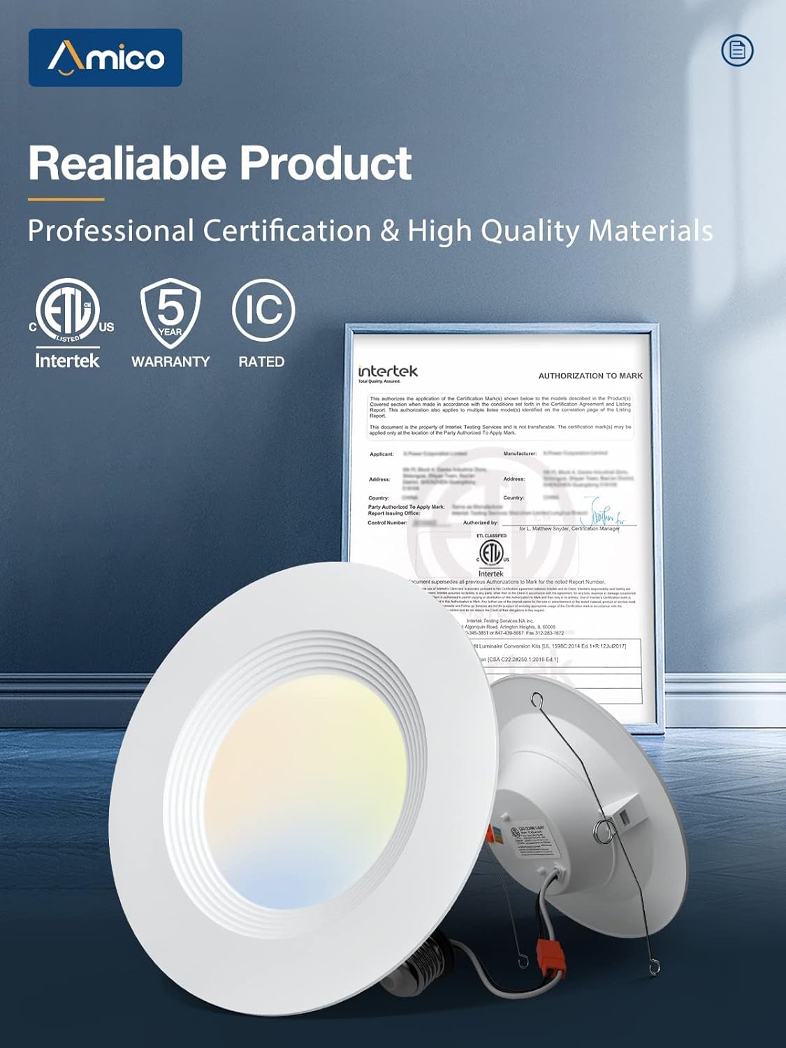 16 Pack 4CCT LED Recessed Lighting with Baffle Trim M904861
