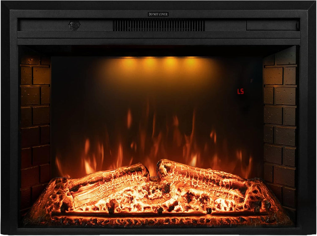 Black 30 inch Electric Fireplace with Remote Control V88391