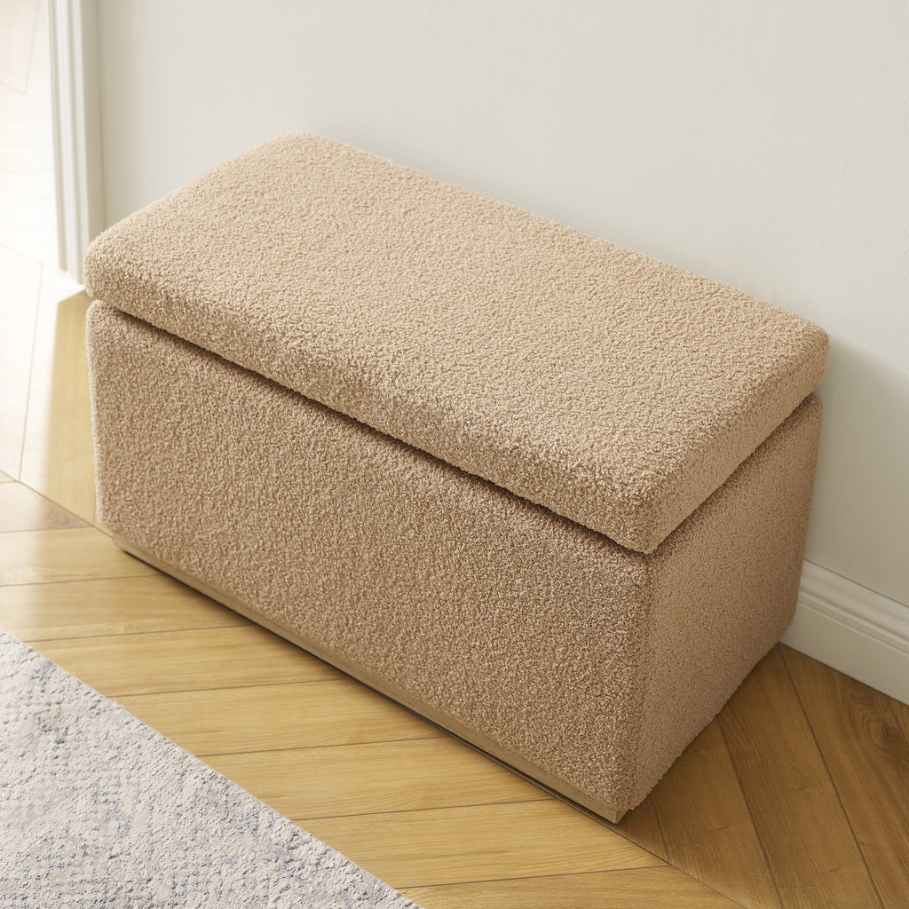 Tan Rectangle Storage Ottoman X252