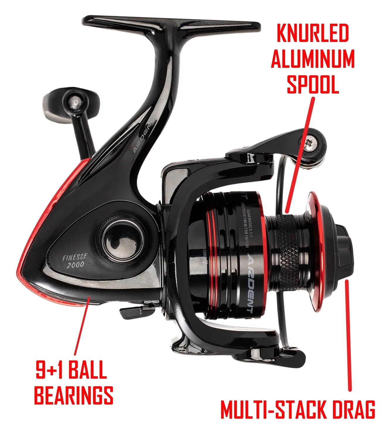 Spinning Reel size 500, Graphite Frame, 7+1 Steel Ball Bearing, 5.1:1 Gear Ratio G39653