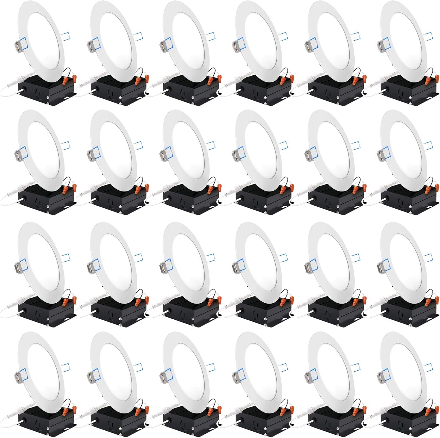24 Pack 6 Inch LED Recessed Ceiling Lights Slim Dimmable Canless Wafer Thin with Junction Box L90617