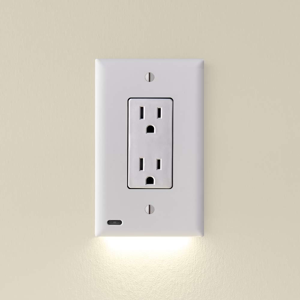4 Pack White Duplex LED Night Light Outlet Wall Plate G63185