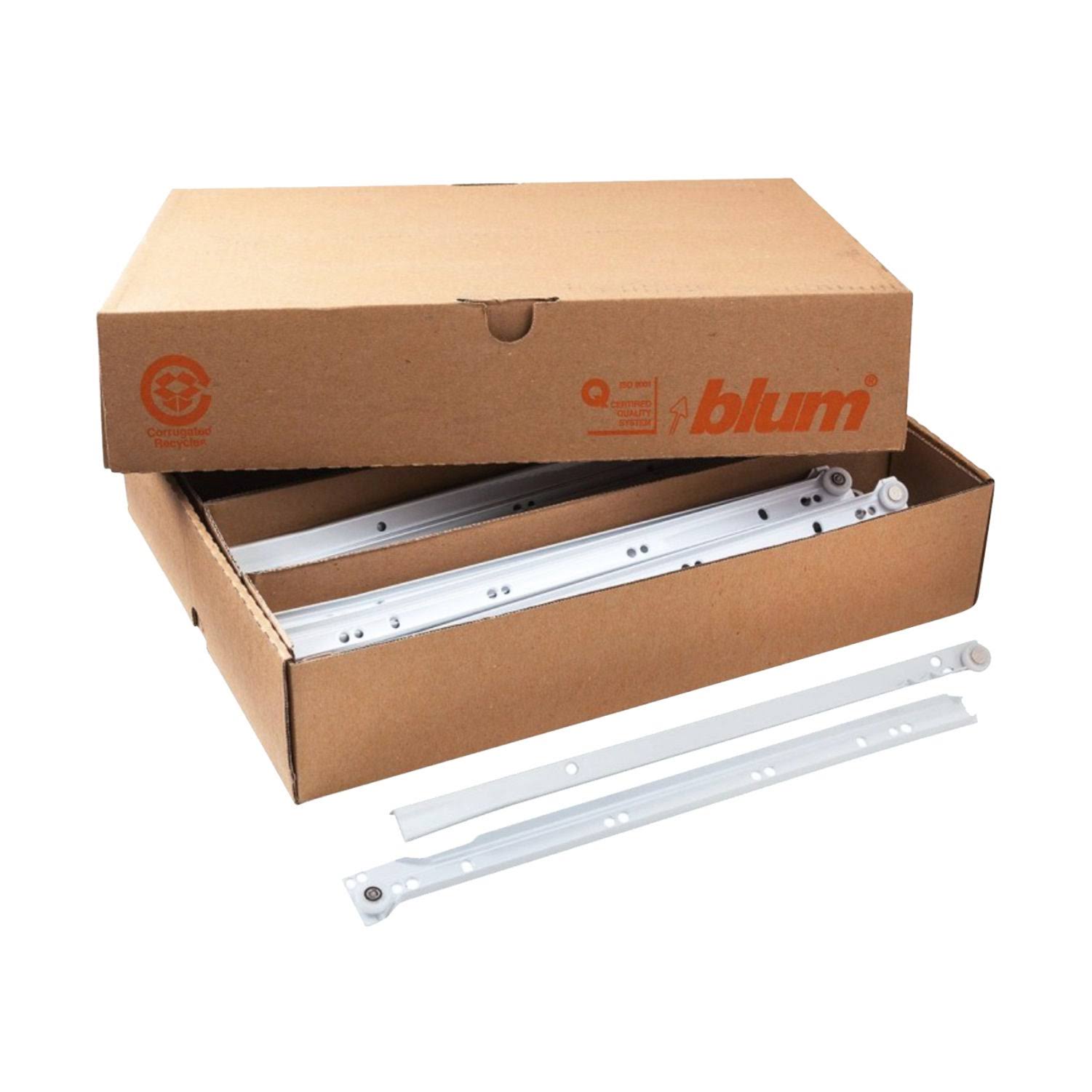 White 16-inch 75-Pound Capacity 3/4 Extension Euro Epoxy Slide (Pack of 10 Pairs) C4354