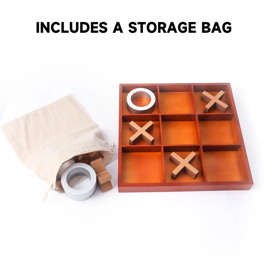 14" Wooden Tic-Tac-Toe Game Set I345