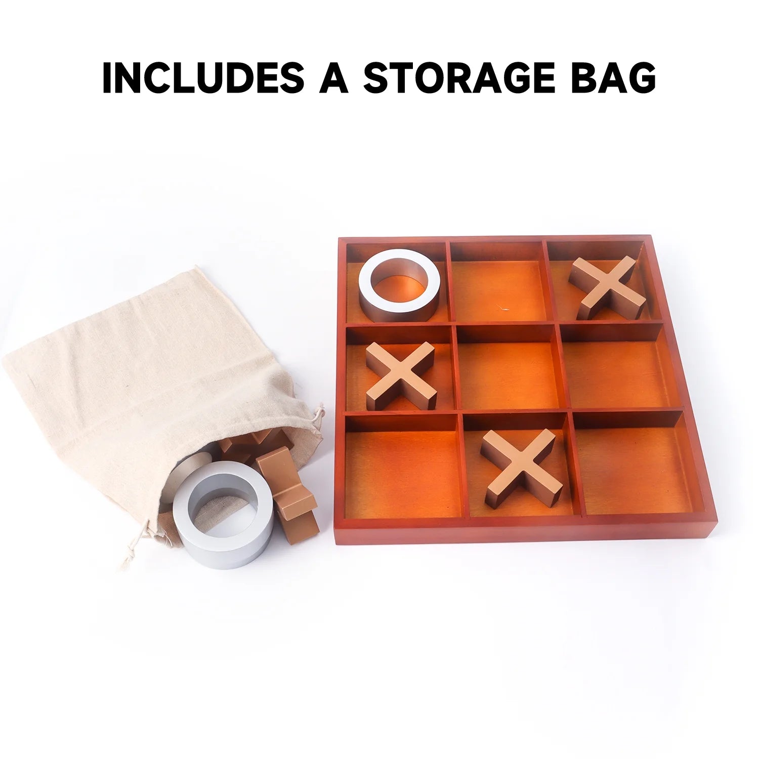 14" Wooden Tic-Tac-Toe Game Set I345