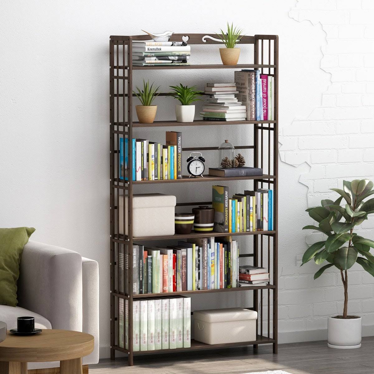 Solid Wood Etagere Bookcase Bookshelf R919495