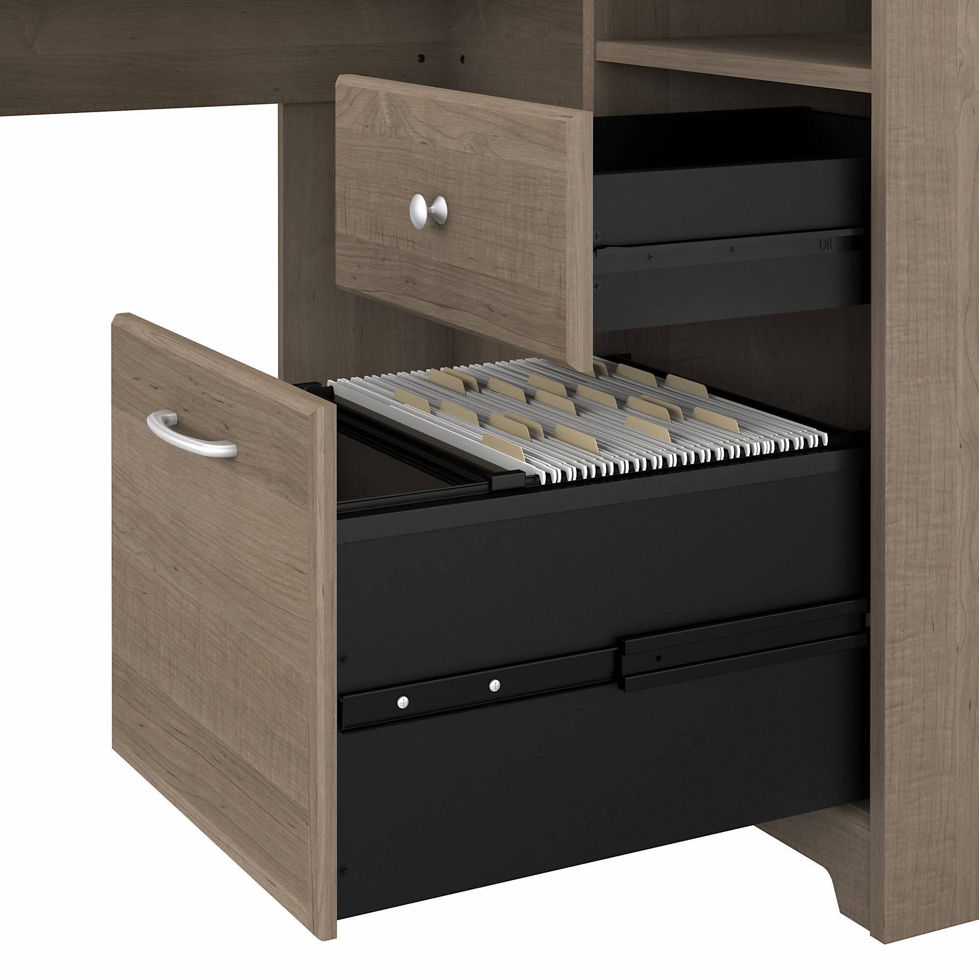 60W Ash Gray L Shaped Computer Desk N79162