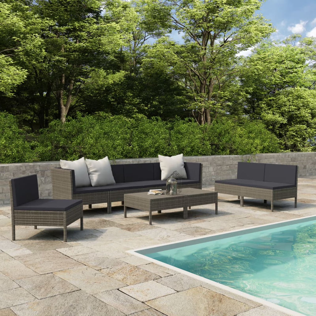 9 Piece Poly Rattan Outdoor Sectional Sofa Set with Cushions W786
