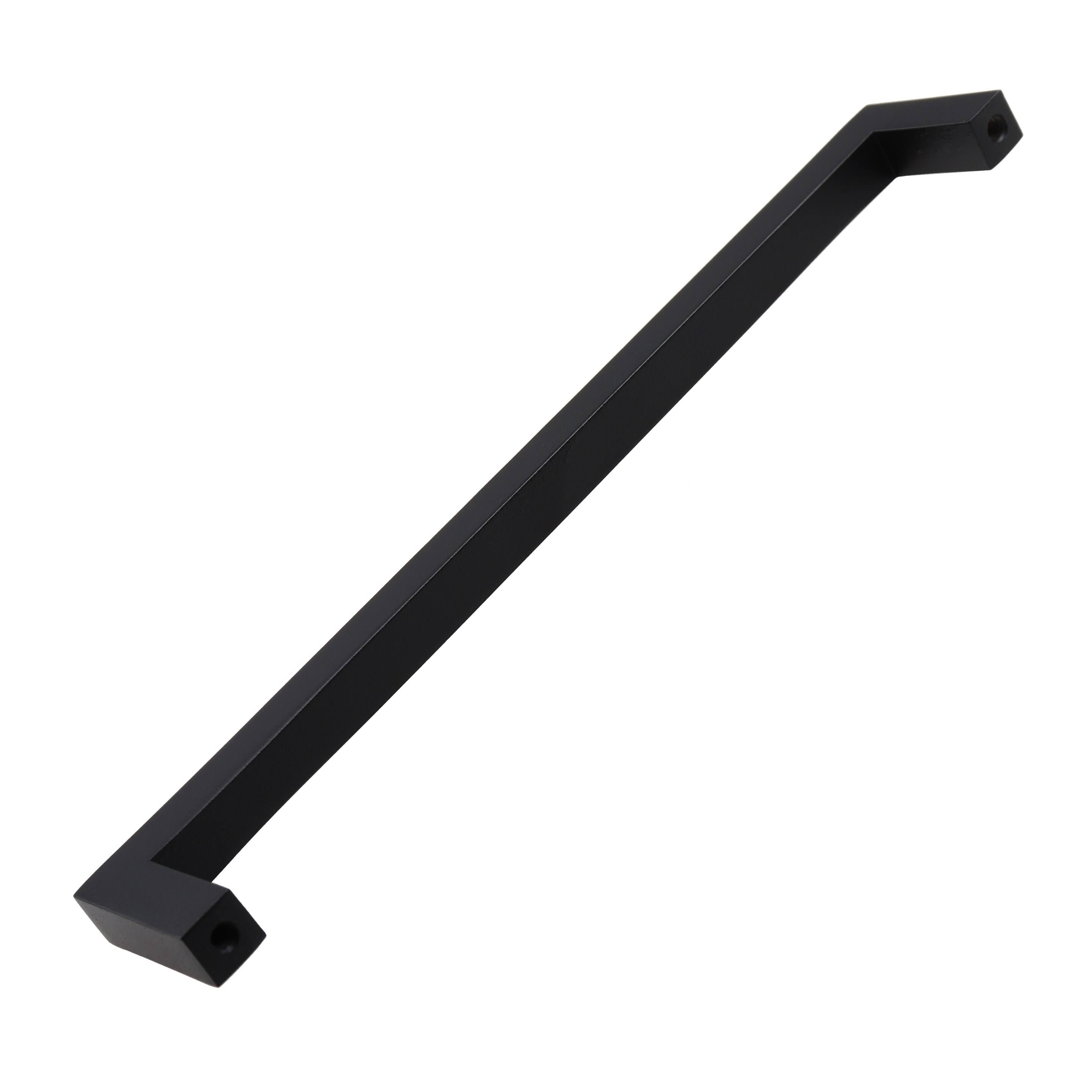 Matte Black Solid Square Cabinet Bar Pull Handles 7-9/16x22 Center Pack of 25 G29582