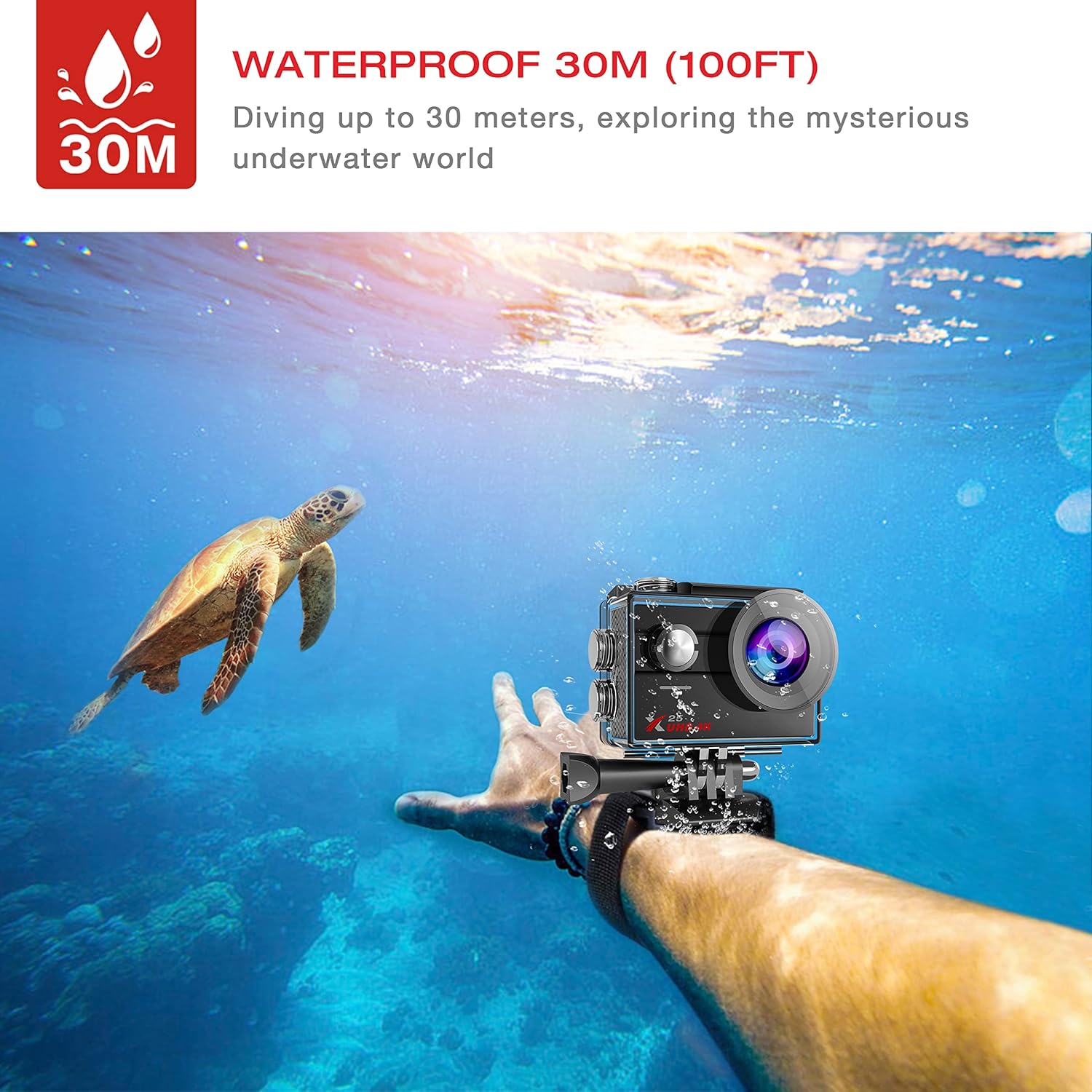 4K Waterproof Action Camera with 2 Batteries R834046