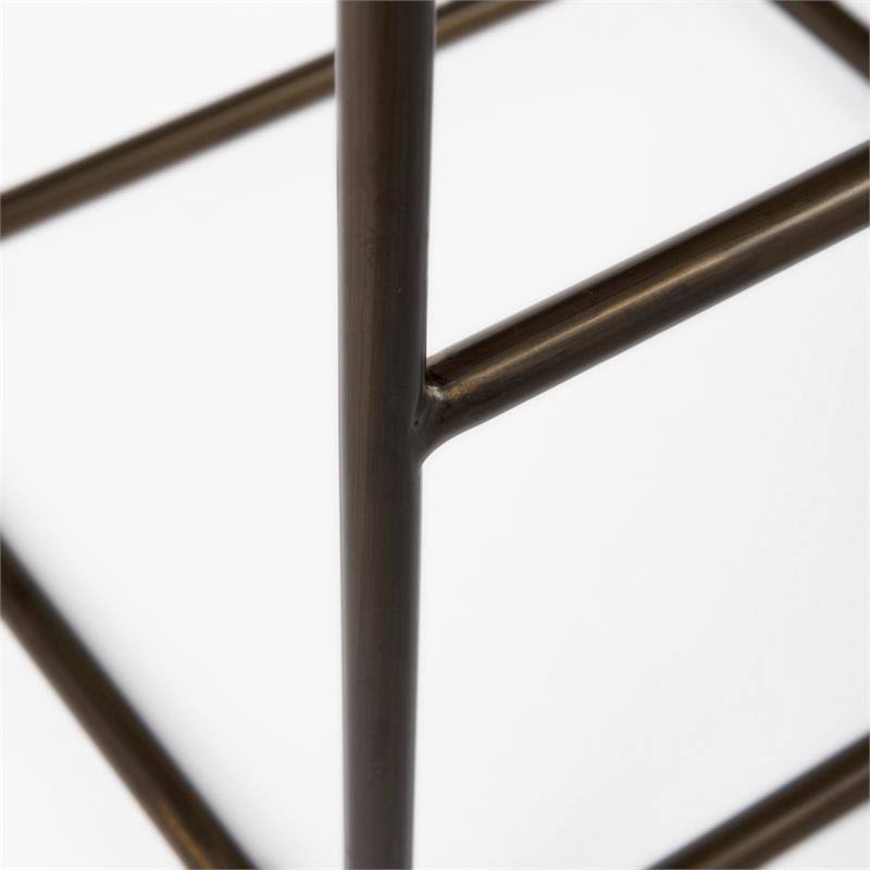 Black Woven Leather Seat Bar Stool Y704269