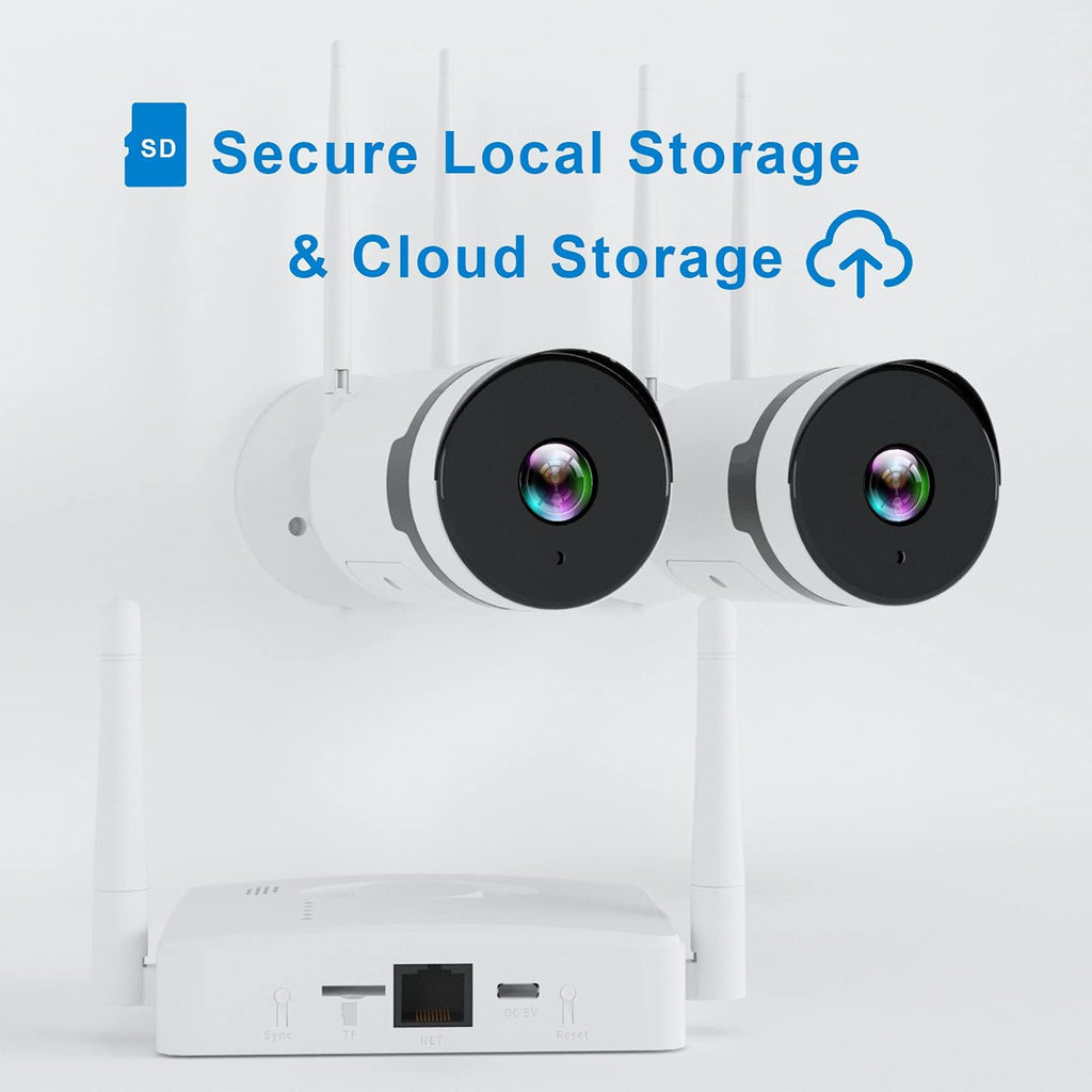 Outdoor Security Camera System with Two Cameras and Base Station A1698