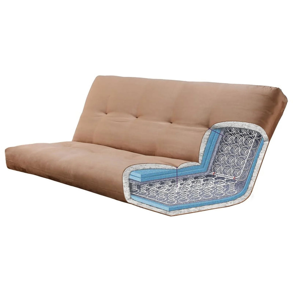 Coil Hinged Full-size Futon Mattress in Woodsmoke Brown B8224
