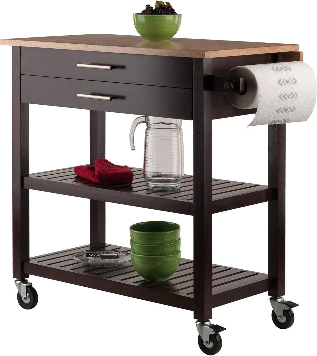 Cappuccino Natural Kitchen Cart K554532